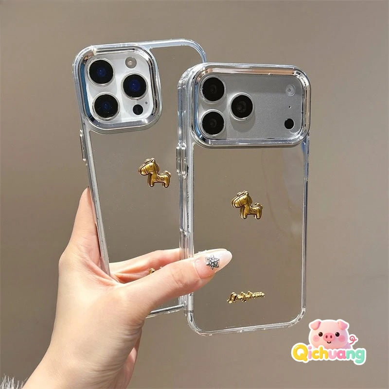 For Huawei Pura 80 70 Ultra P60 P50 P40 Lite P30 Pro Plus Phone Case 2026 Makeup Mirror Lucky Horse Chinese New Year Soft Cover