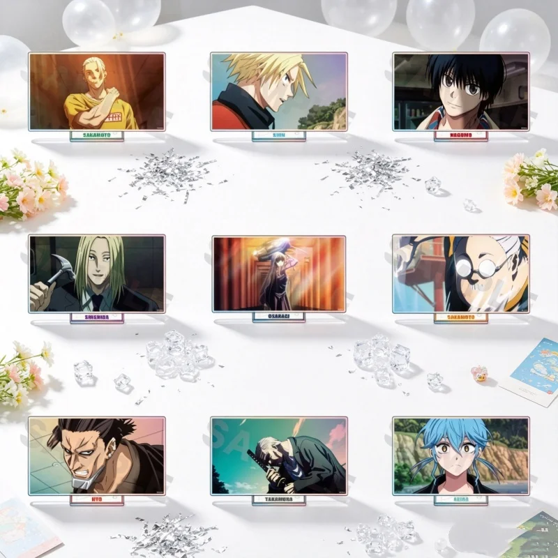 Desk Decor Anime SAKAMOTO DAYS 15CM Rectangle BIG Acrylic Standing Sign Board Keychain Taro Sakamoto Shin Asakura Cosplay Gift