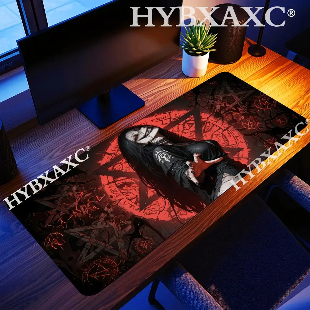 HYBXAXC Gothic Occult Pentagram Witch Large Mouse Pad Red Dark Masked Black Magic Symbol Edgy Aesthetic Extended Gaming Desk Mat