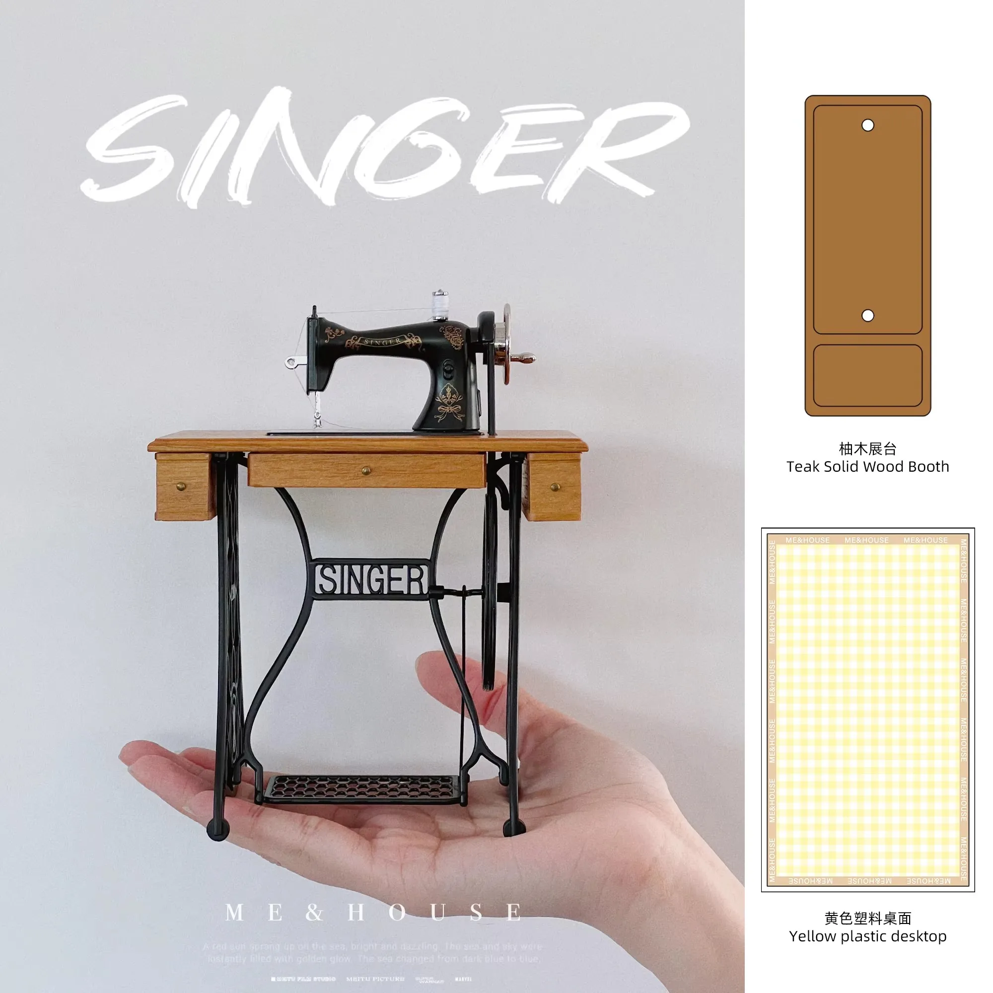 1:6 Doll House Mini Model Furniture Accessories Retro Sewing Machine Bjd Ob11 Gsc Blyth Soldier Lol Miniature Room Shooting Prop