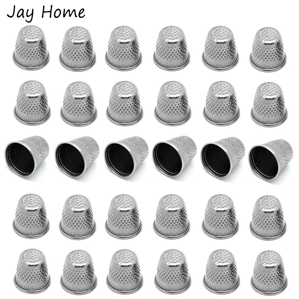 5/10Pcs Silver Sewing Thimbles Metal Fingertip Shield Protector Cap Quilting Stitching Finger Protector Cover Pin Needles Shield