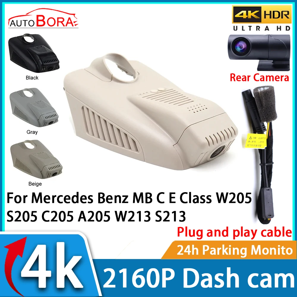 ZhuCamX Car Video Recorder Night Vision UHD 4K 2160P DVR Dash Cam for Mercedes Benz MB GLC X253 C253 GLE W166 2015~2022