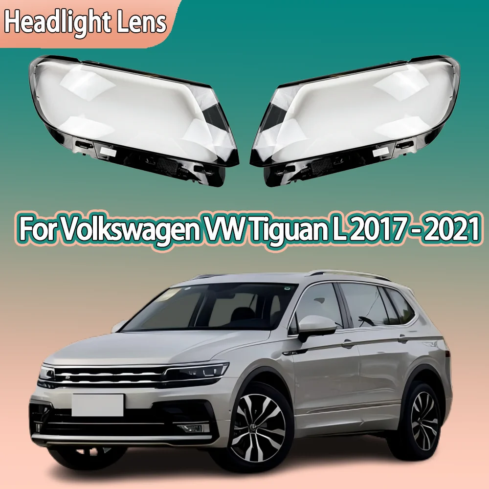 For Volkswagen VW Tiguan L 2017 2018 2019 2020 2021 Low Car Headlight Shell Transparent Lampshade Headlamp Cover Lens Plexiglass
