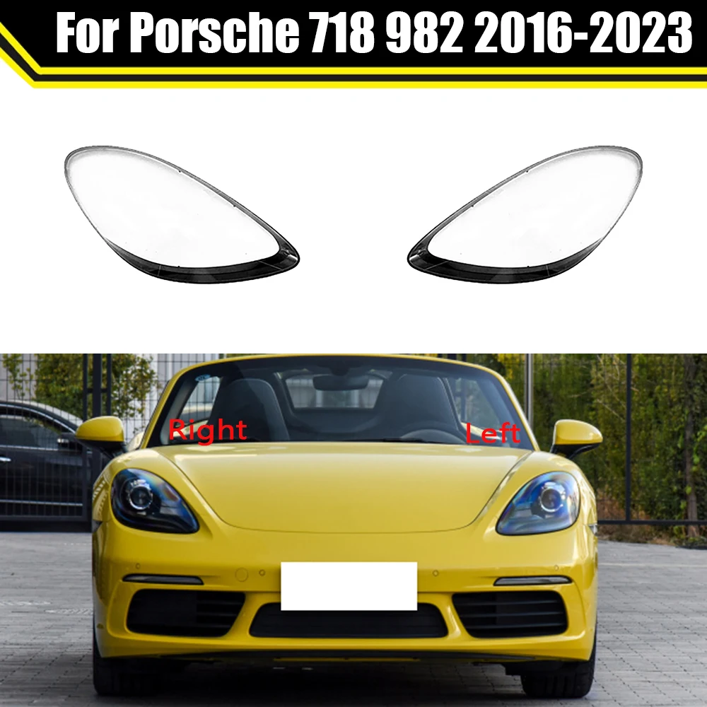 Car Headlamp Glass Lens Shell For Porsche 718 982 2016-2023 Headlight Cover Head Lamp Light Lampshade Lampcover