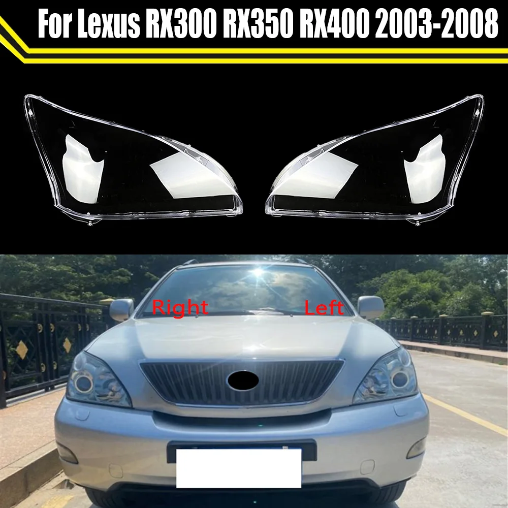 Car Front Headlight Glass Headlamp Caps Transparent Lampshade Lamp Shell Auto Lens Cover For Lexus RX300 RX350 RX400 2003~2008