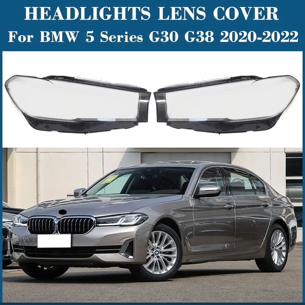 Car Front Headlight Cover Auto Headlamp Lampshade Lampcover Head Lamp Light Lens Shell For BMW 5 Series G30 G38 2020 2021 2022