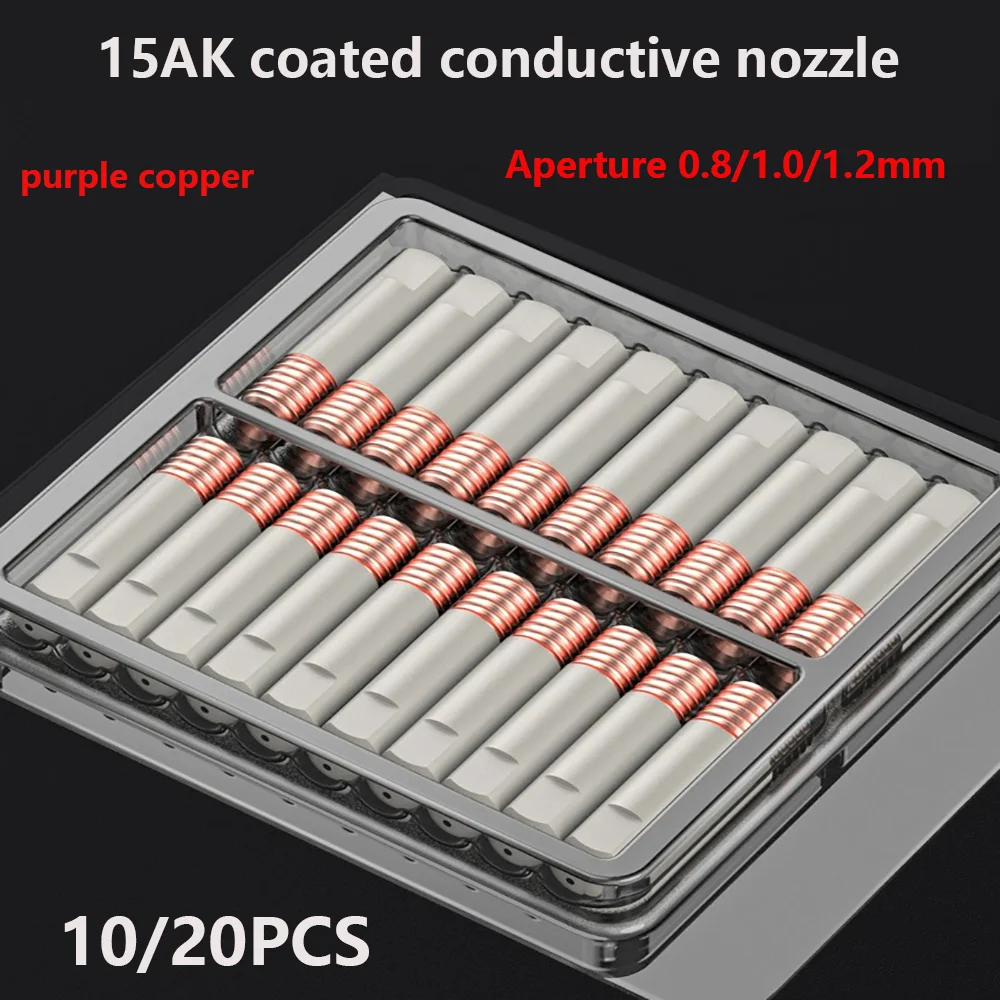 10/20PCS 15AK Welding Joint Coating Protection 25mm M6 Gas Nozzle Head 0.8mm 1.0mm 1.2mm MIG Welding Torch Welding Tool Parts