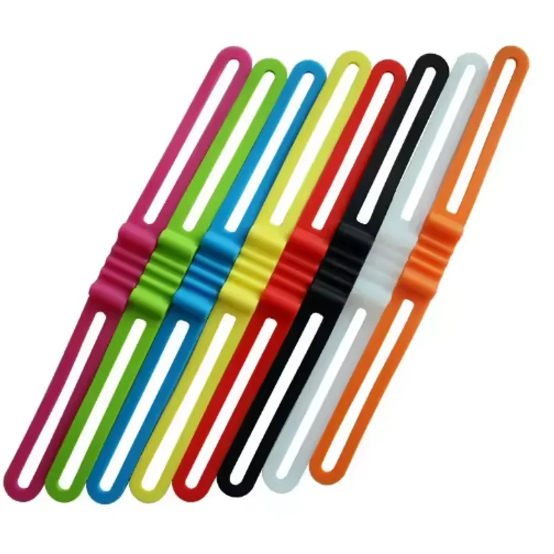 4pcs /packs High Strength Silicone Phone Cycling Torch Flashlight Holder Bike Bicycle Light Straps Flexible Light Holder Mount