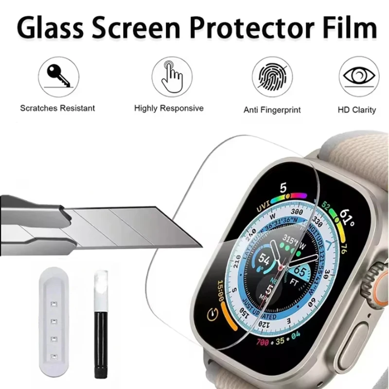 UV Full Glue Tempered Glass for Apple Watch 11 10 9 44MM 45MM 46MM Screen Protector IWatch 42 44 45 46 40 41 MM Protective Film