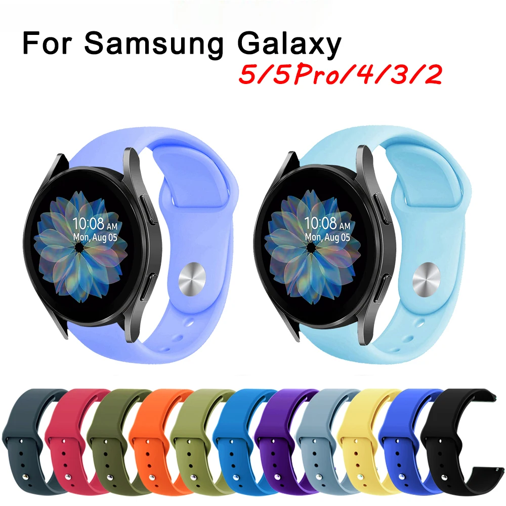 20mm22mm Soft Silicone Sport Strap Replacement Wristbands for Samsung Galaxy Watch 4/5/6/7 40mm 44mm 45mm Amazfit Bracelet