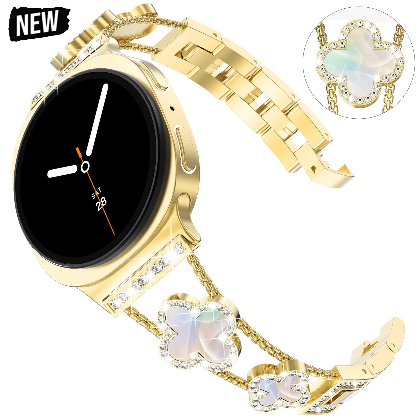 Diamond Strap for Samsung Galaxy Watch 8 44mm 40mm Shiny Design Luxury Women Bracelet for Samsung Galaxy 8 Classic 46mm Correa