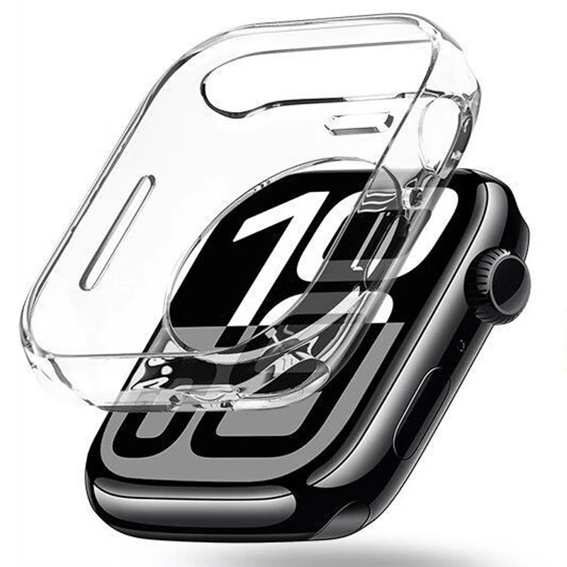 Soft Silicone Case For Apple Watch 46mm 45mm 44mm 40mm 41 49mm 38 42 mm Protector Shell Cover iWatch Series Ultra 10 9 8 7 SE 6