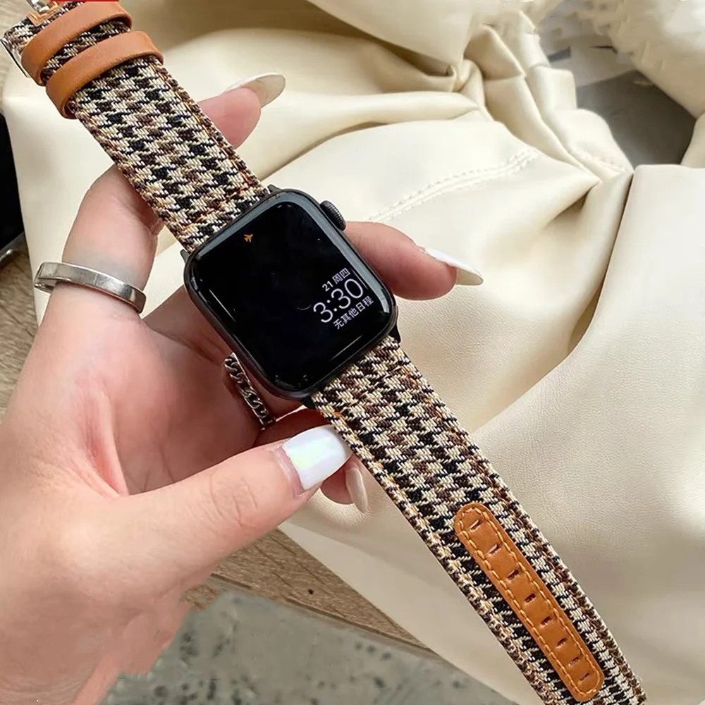 Corre Leather Loop For Apple Watch band Series Ultra 10/9/8/7/6/5/4/3/2/1 SE 38mm 40mm 41mm 42mm 44mm 45mm 46mm 49mm Strap