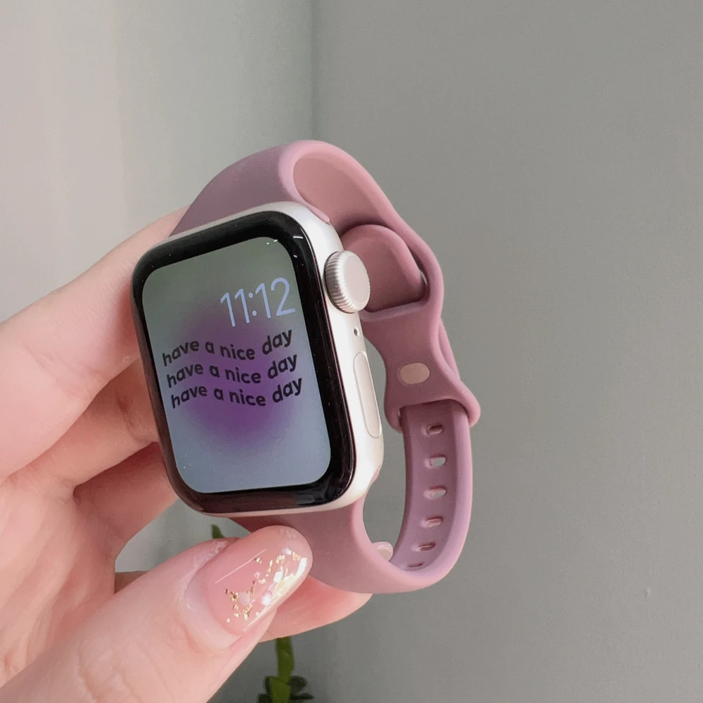 Silicone Loop for Apple Watch Band Women Series Ultra 10/9/8/7/6 38mm 40mm 41mm 42mm 44mm 45mm 46mm Strap