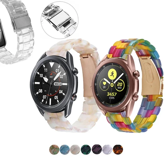 Transparent Resin Strap Band for Samsung Galaxy Watch FE 7 6 5 4 /Active 2 /Watch5 Pro/Watch6/Watch4 Classic 42mm 46mm 40mm 44mm