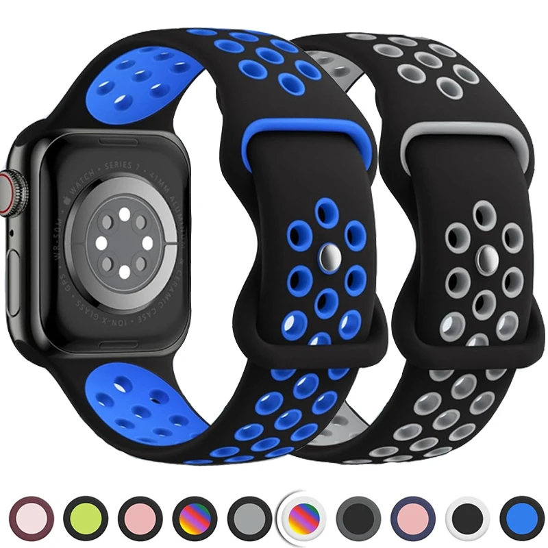 Strap For Apple Watch Band 46mm 44mm 49mm 45mm 40mm 41mm 38 42mm correa Breathable bracelet iwatch series Ultra 10 9 8 SE 7 6 5