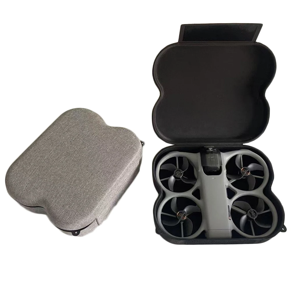 Drone Body Hard Storage Case for DJI Avata 360 Oxford Fabric Shell Hook and Loop Closure with 2 Holes for DIY Strap Black Gray