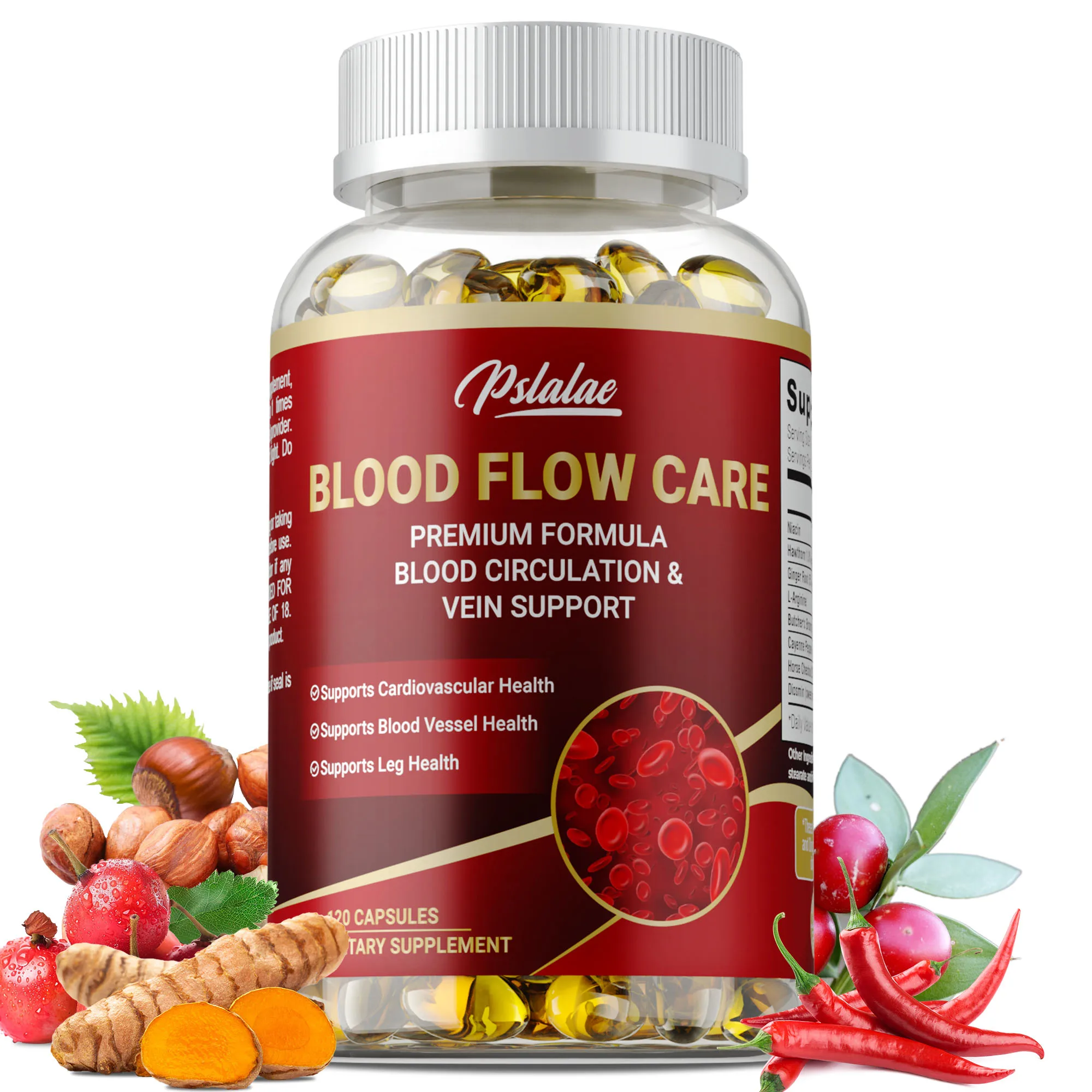 Blood Flow Care Supplement - Promotes Blood Circulation, Supports Leg Veins, Heart and Cardiovascular Health, Enhances Energy