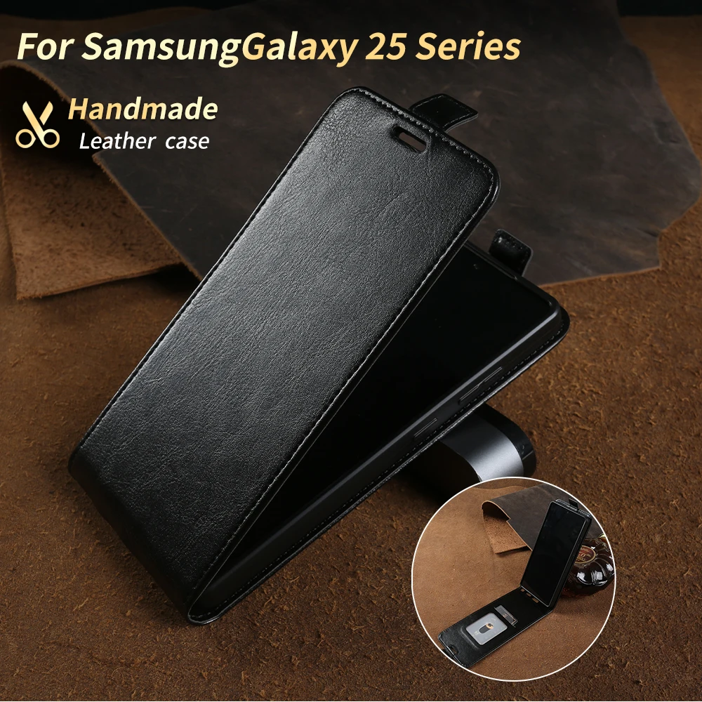 Premium Leather Phone Case for Samsung Galaxy S26 Ultra S25 Edge S24 S23 S22 S21 Plus S20 FE Note 20 Ultra Flip Cover Case Coque