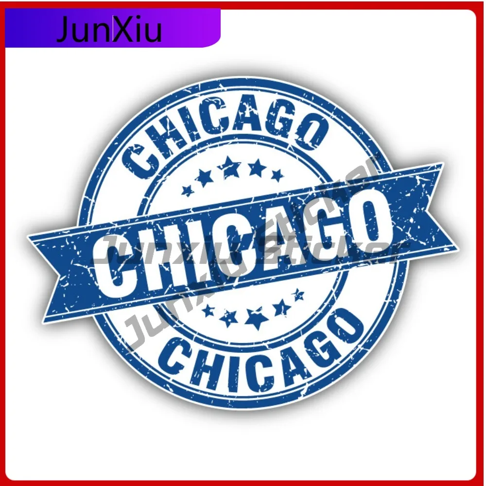 Chicago Creative Sticker Travel Stamp Car Decal Bumper Stickers Anime Style Bumper Use For Helmet Side Vehicle Exterior Decor