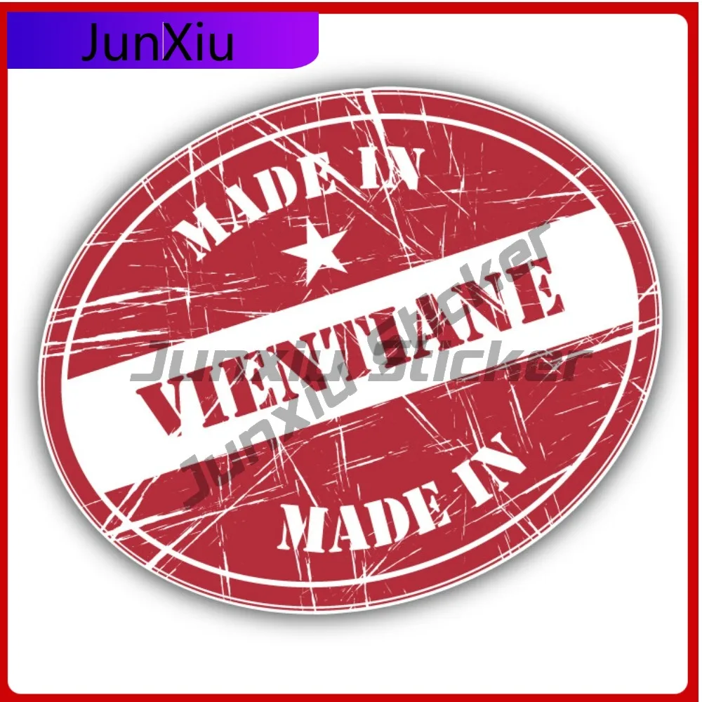 Made In Vientiane Creative Sticker Travel Stamp Car Decal Bumper Stickers Funny Style SUV Use For Rear Auto Styling Accessory