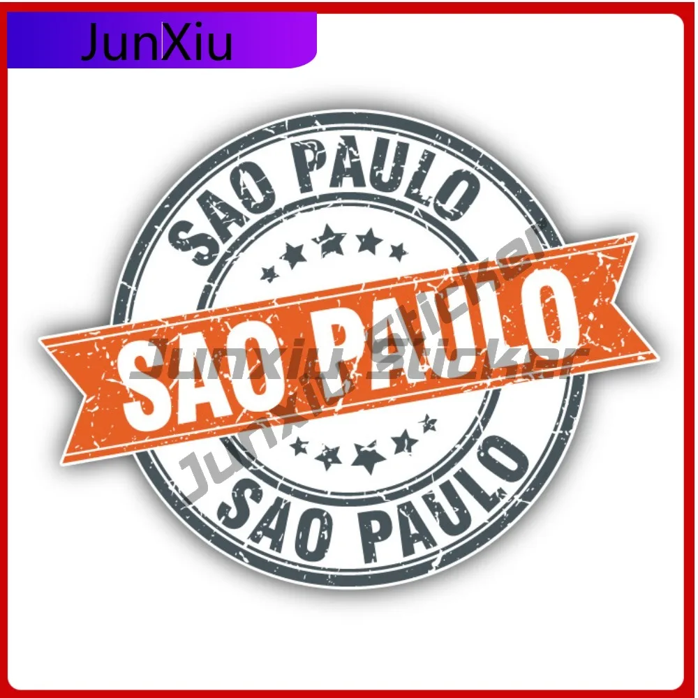 Sao Paulo Travel Creative Sticker Stamp Car Decal Bumper Stickers Anime Style Truck Use For Rear Windo Auto Styling Accessory
