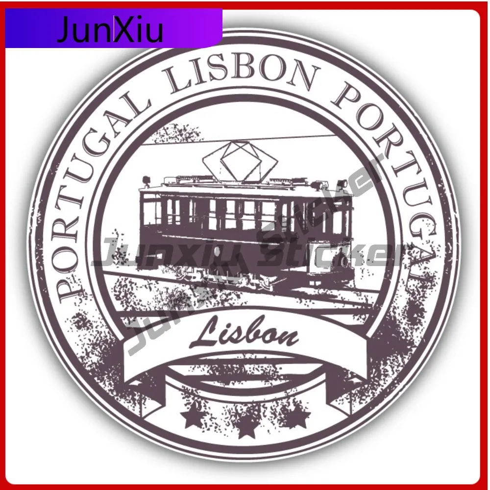 Lisbon Portugal Creative Sticker Travel Stamp Car Decal Bumper Stickers Anime Style Window Use For Doo Car Sticker Accessorie
