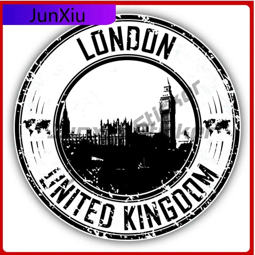 London United Kingdom Creative Sticker Stamp Travel Car Decal Bumper Stickers For Outdoor Safety Warnings Cool Style Window U