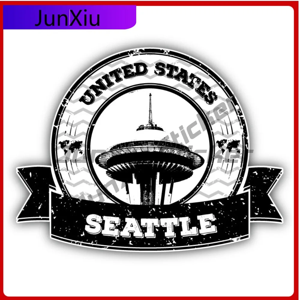 Seattle United States Creative Sticker Stamp Travel Car Decal Bumper Stickers For Motocross Anime Style Bumper Use Waterproof