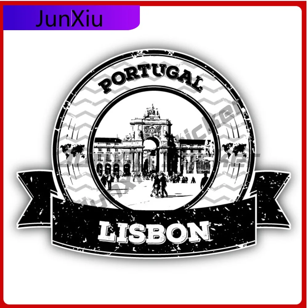 Lisbon Portugal Creative Sticker Stamp Travel Car Decal Bumper Stickers For Motorcycle Helmet Cool Style Window Use Waterproo