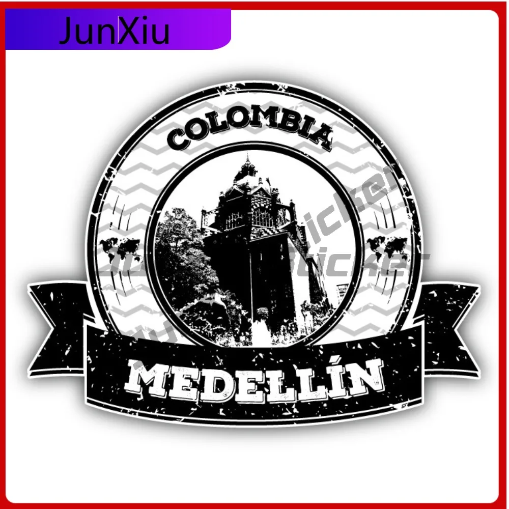 Madellin Colombia Creative Sticker Stamp Travel Car Decal Bumper Stickers For Letter Boxes Funny Style Wall Use Waterproof Vi