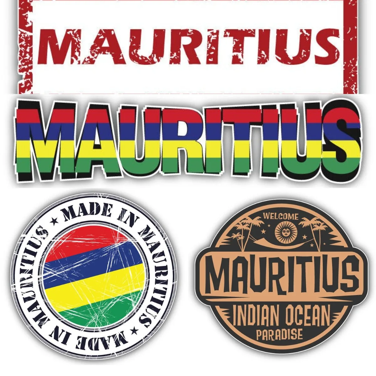 Mauritius Garbage Stamp Car Bumper Sticker Art Slogan Travel Car Bumper Decal