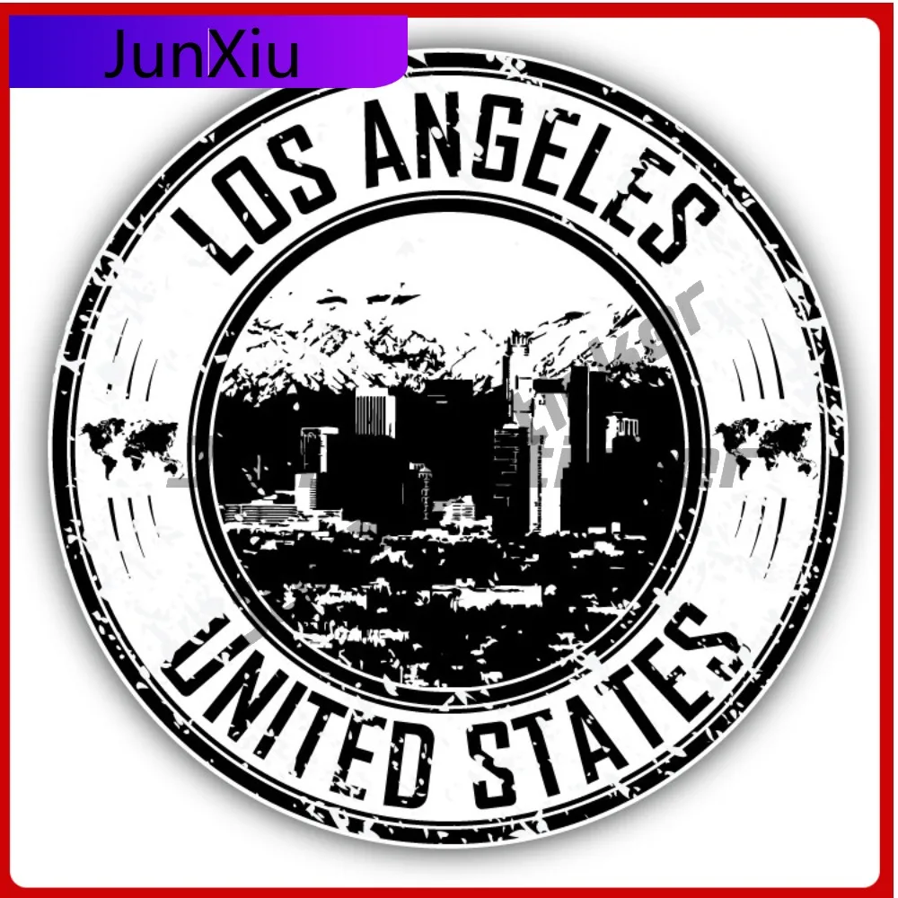 Los Angeles United States Creative Sticker Stamp Travel Car Decal Bumper Stickers For Car Bumpers Anime Style Wall Use Waterp