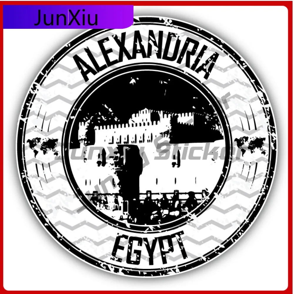 Alexandria Egypt Creative Sticker Stamp Travel Car Decal Bumper Stickers For Motorcycle Helmet Cool Style Car Use Waterproof