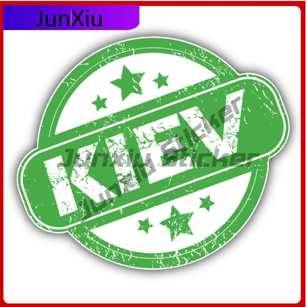 Kiev Creative Sticker Travel Stamp Car Decal Bumper Stickers Funny Style SUV Use For Door Panel Decora Vehicle Exterior Decor
