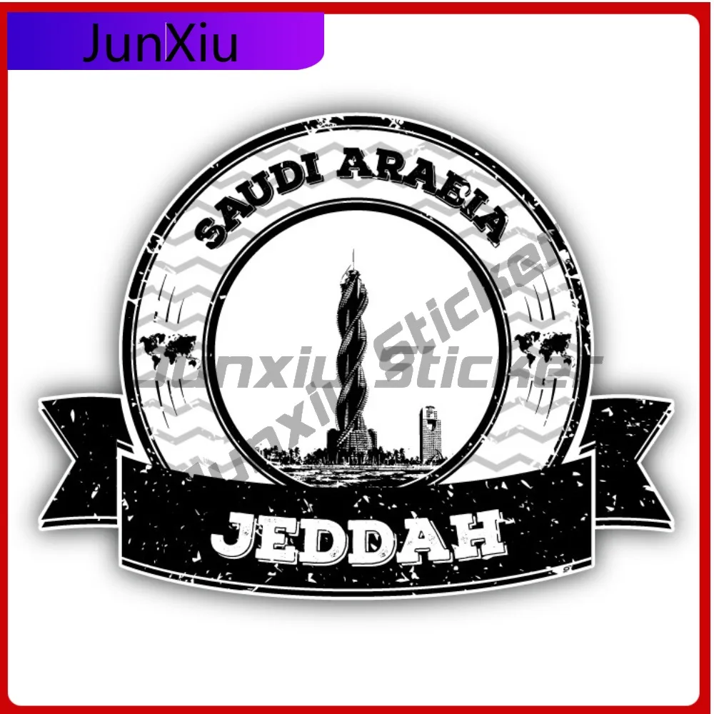 Jeddah Saudi Arabia Creative Sticker Stamp Travel Car Decal Bumper Stickers For SUVs Cute Style Bumper Use Waterproof Vinyl D