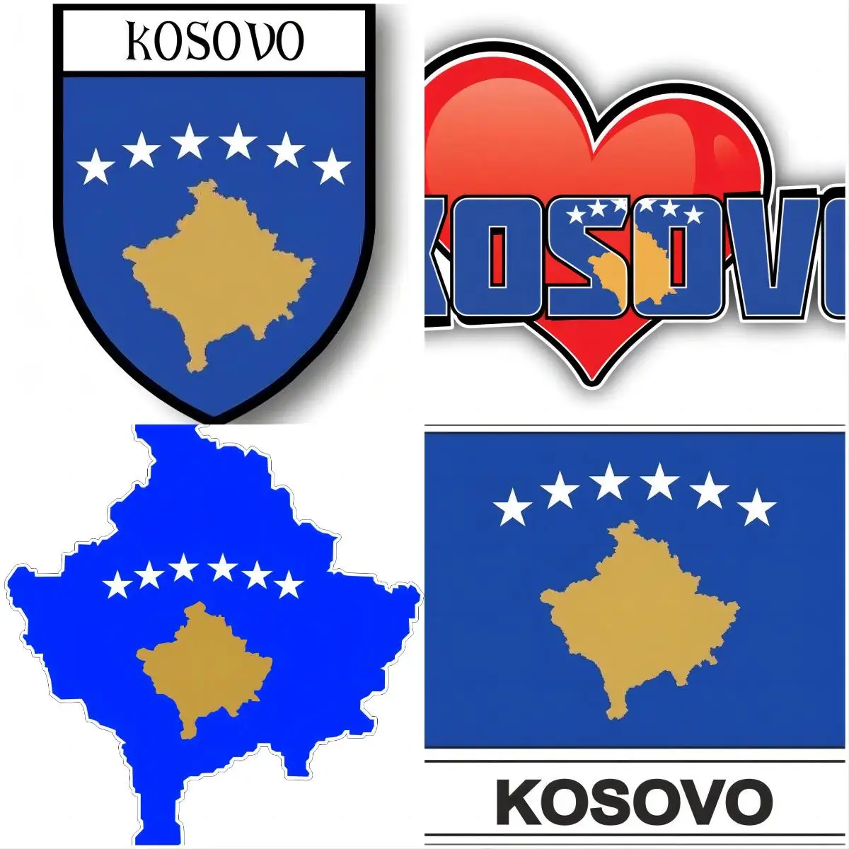 RKS Kosovo Flag Sticker-Motorcycle Car Flag Vinyl Decal Kosovo Map Travel Stamp Car Bumper 4x4 Off Road