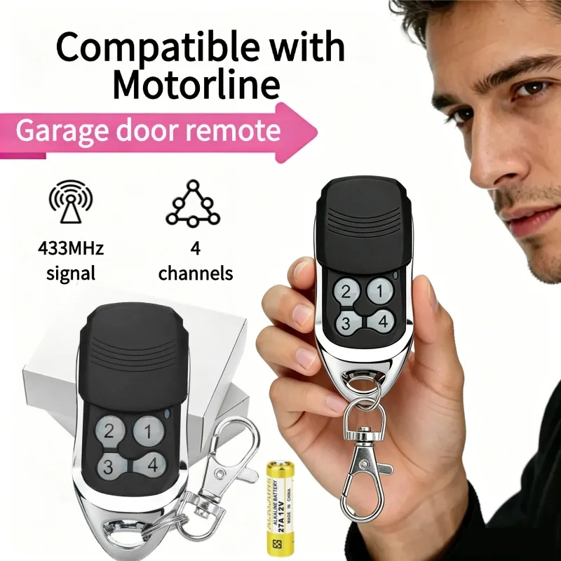 Compatible with Motorline FALKRCM 433.92MHz Rolling Code Garage Door Remote MX1 MX2