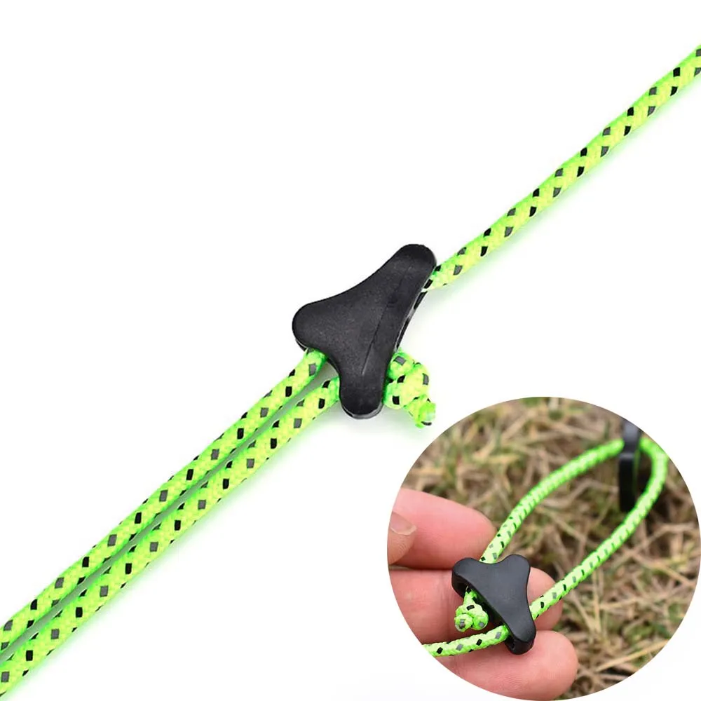 10 Pcs Rope Fastener Adjuster Cord Tightener Pull Rope Buckle Wind Rope Buckle Tent Accessories Triangle Adjustment Buckle