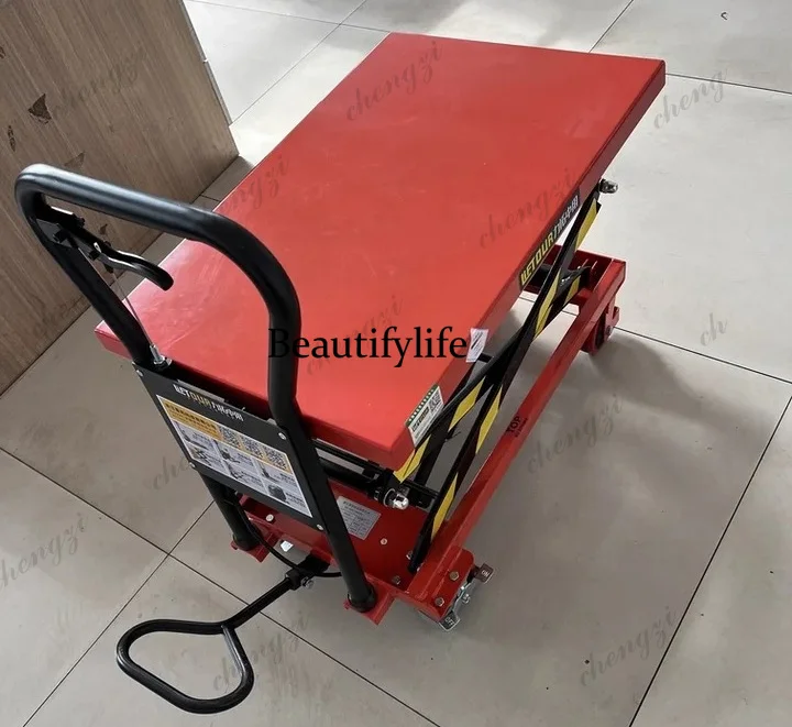 150KG 500KG 800 Mobile Hydraulic Lifting Platform Truck Warehouse Handling Loading Manual Electric Small Elevator Work Flat Cart