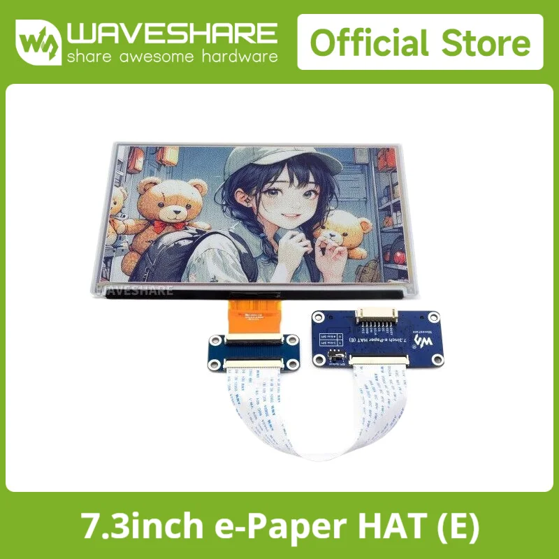 Waveshare 7.3inch 6-Color E-Paper Display, E-Ink Display, Low Power, 800×480, for Raspberry Pi/Jetson Nano/Arduino/STM32