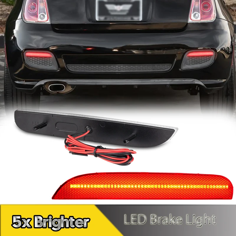 2Pcs LED Rear Bumper Reflector Light Tail Red Stoplight Brake Lamps For Fiat 500 2012-2017 Car Accessories Canbus OEM#68154575AA