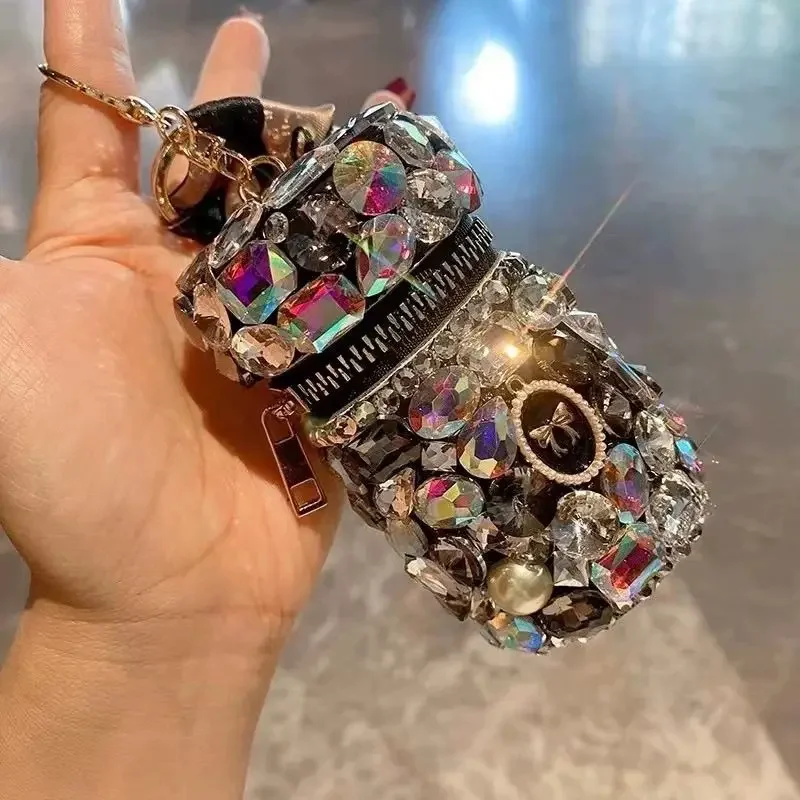 Bling Diamond Mini Key Wallets Coin Purses Pouch Bag Women Travel Lipstick Cosmetic Bag Make Up Organiser Clutch Coin Box
