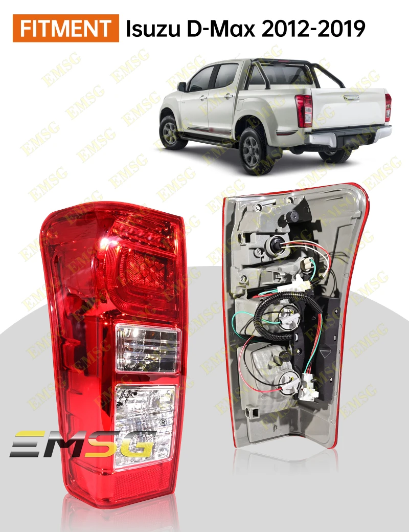 Tail Light Assembly For Isuzu D-Max 2012 2013 2014 2015 2016 2017 2018 2019 Car Accessories Taillight Rear Brake Lamp With Bulbs
