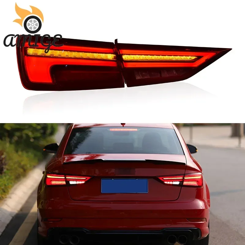 Car LED Reflector Bumper Lamp Taillights For Audi A3 Sedan 2013-2019 Backup lamps Brake Light Rear Lights