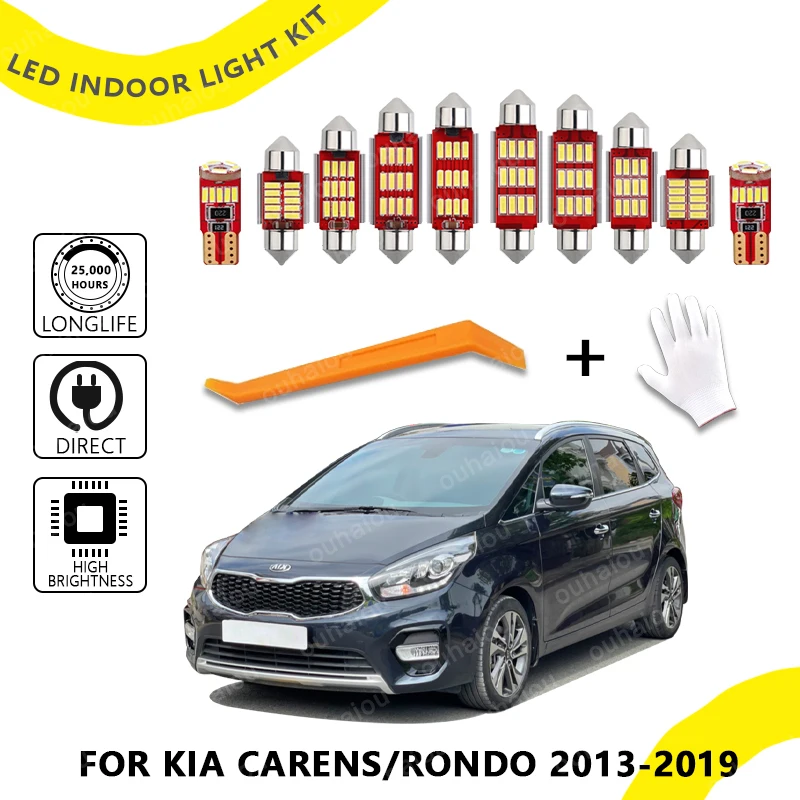11Pcs For KIA Rondo 2013 2014 2015 2016 2017 2018 2019 Canbus For KIA Carens Vehicle LED Lamp Indoor Interior Dome Reading Light