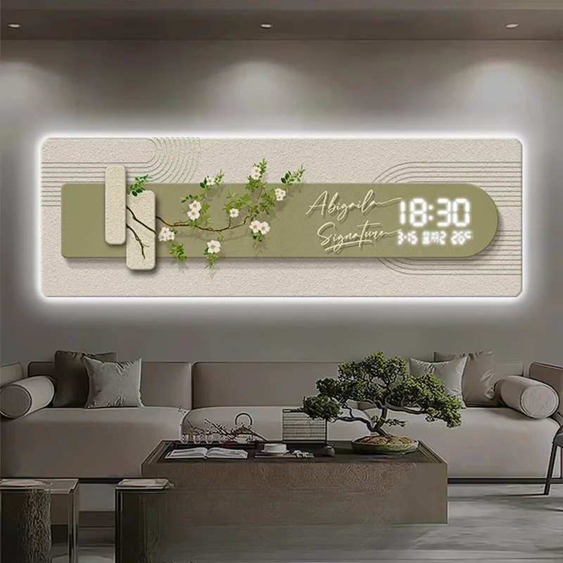 For Luxury Large Wall Clock Nordic Light Office House Living Room Digital Clock Bedroom Modern Orologio Parete Home Decoration