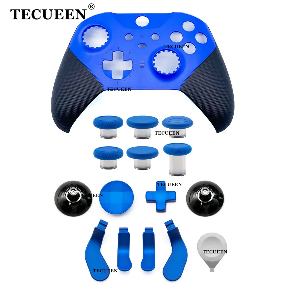 For Xbox One Elite Series 2 Controller Core Blue Replacement Shell Faceplate Front Case Metal Buttons Thumbsticks Repair Part