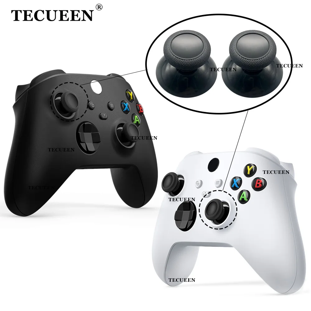 2pcs Replacement Thumbsticks for Xbox Series X S Core Controller 3D Rocker Buttons Analog Joystick Caps Thumb Sticks Cover Black
