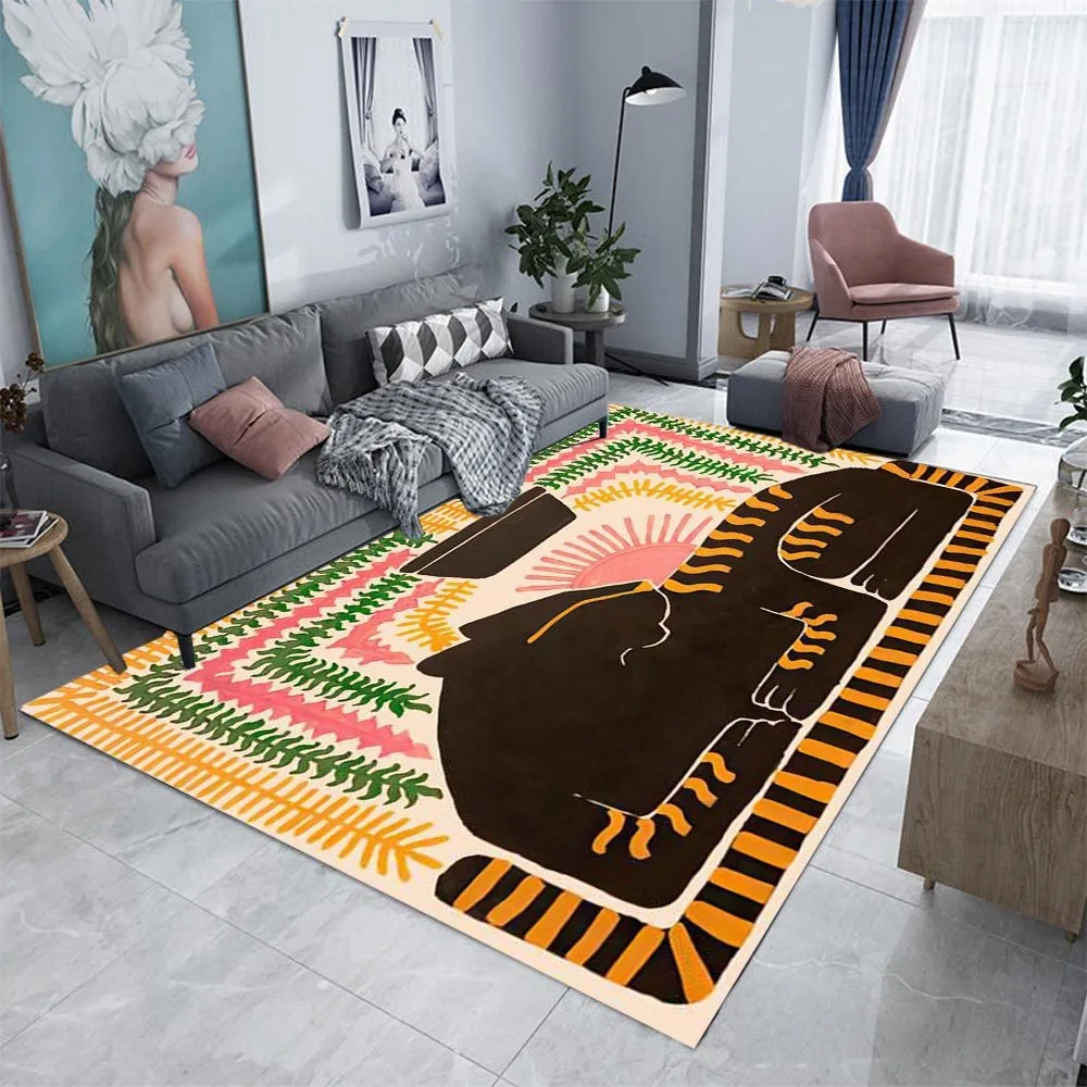Vintage Black Gothic Skull Damask Halloween Area Rugs Carpet Bedroom Washable Cartoon Doormat Home Decor Rug Home Decoration Mat